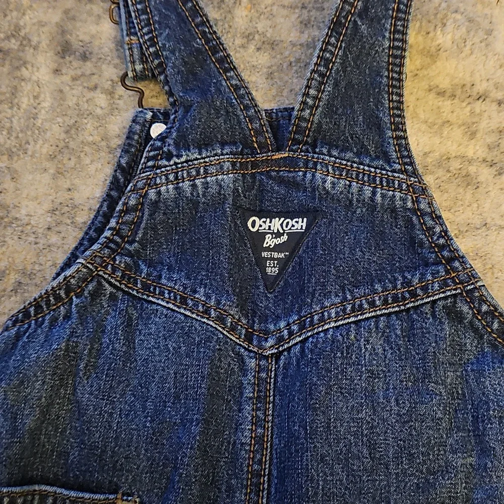 Osh Kosh B'gosh Infant Classic Dark Blue Flannel Lined Overalls